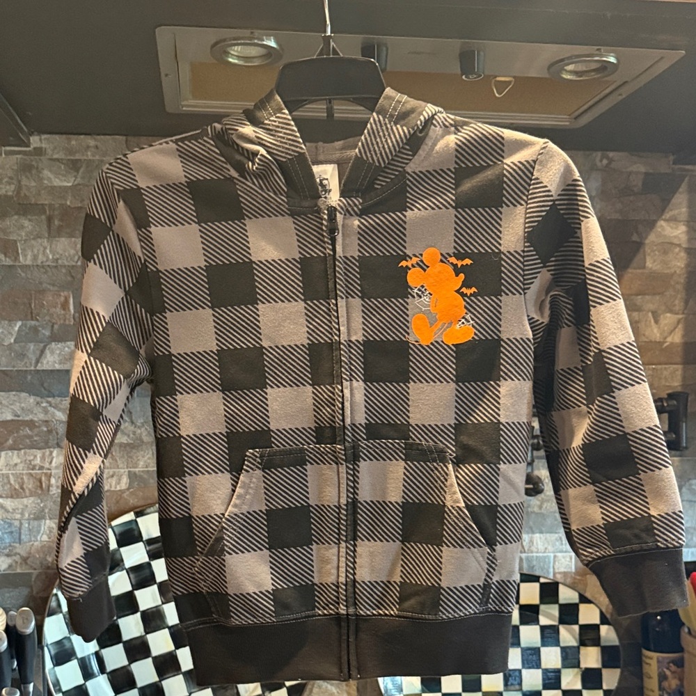 Disney Plaid Kids hooded Jacket with Orange Detail